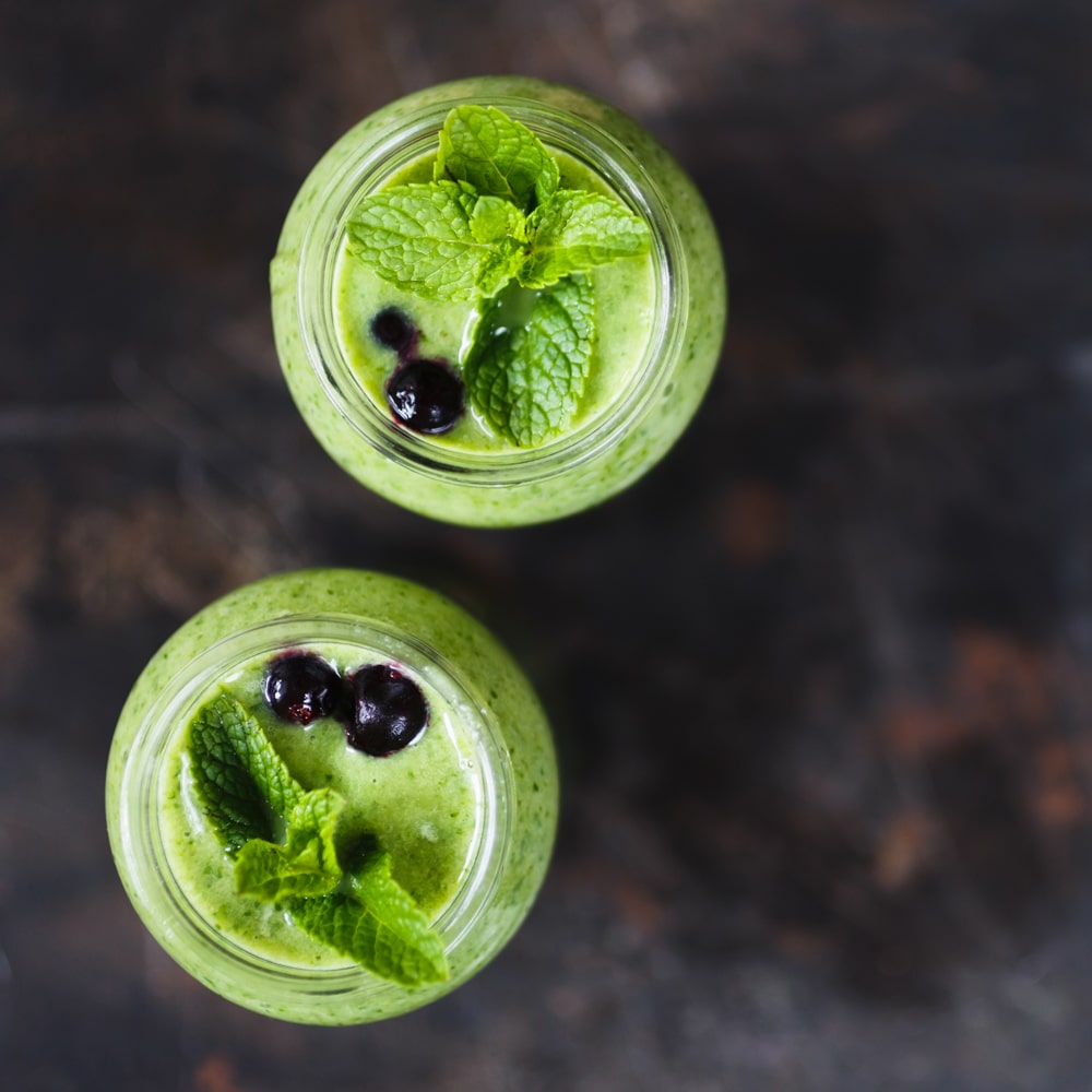 Leckere grüne Smoothies mit Stevia gesüßt.