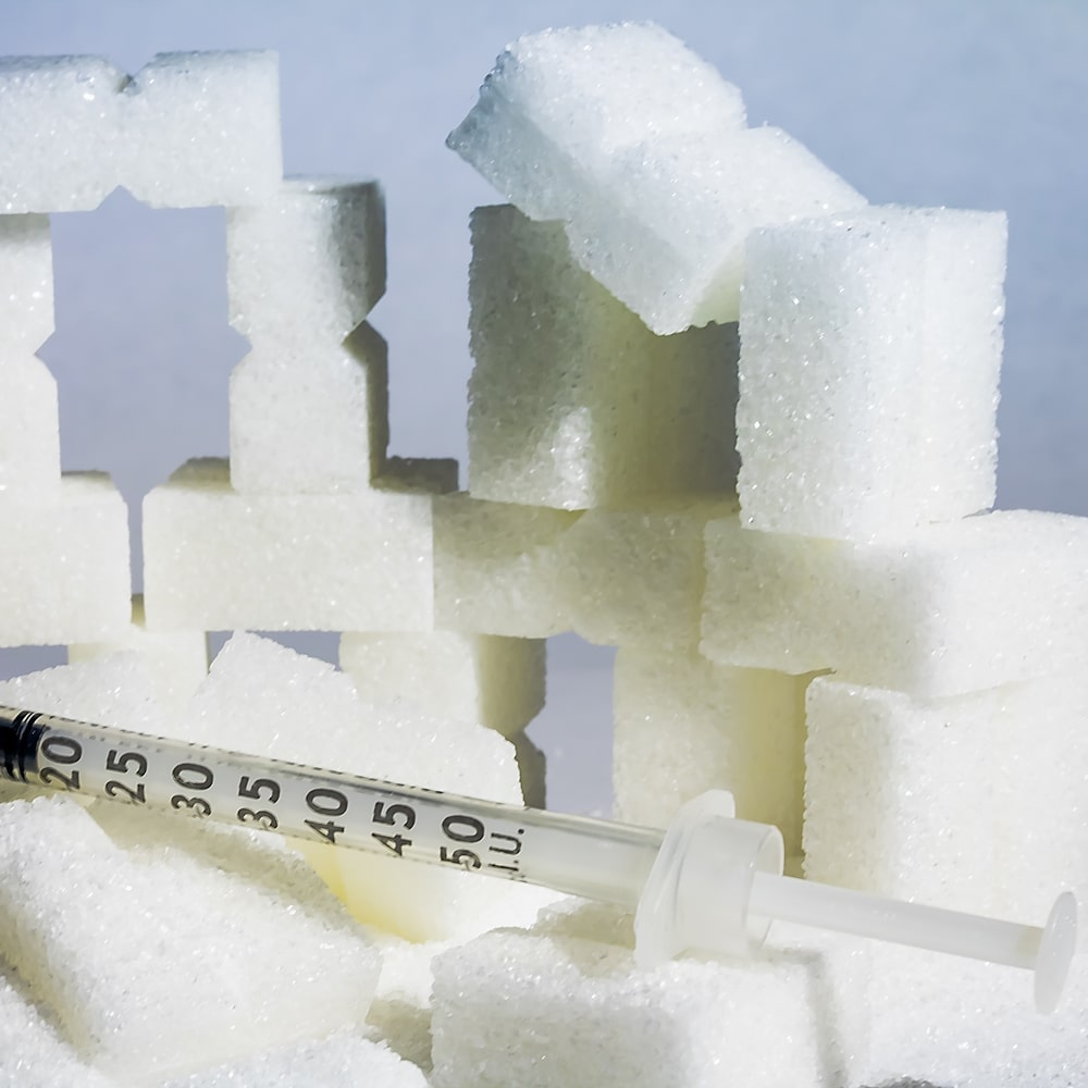 Diabetes Zucker und Insulinspritze